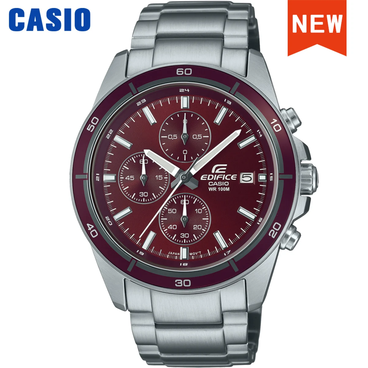 Casio-Quartz Waterproof Chronograph, Business Fashion, Luxury Brand, Edifice Series, New Model, 2023