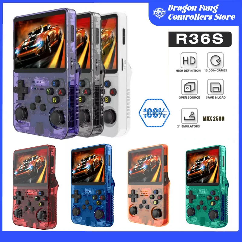 

R36S Retro Handheld Game Console Linux System Portable Retroid Games Players Pocket Video Players 3.5Inch IPS Screen 128GB Kid