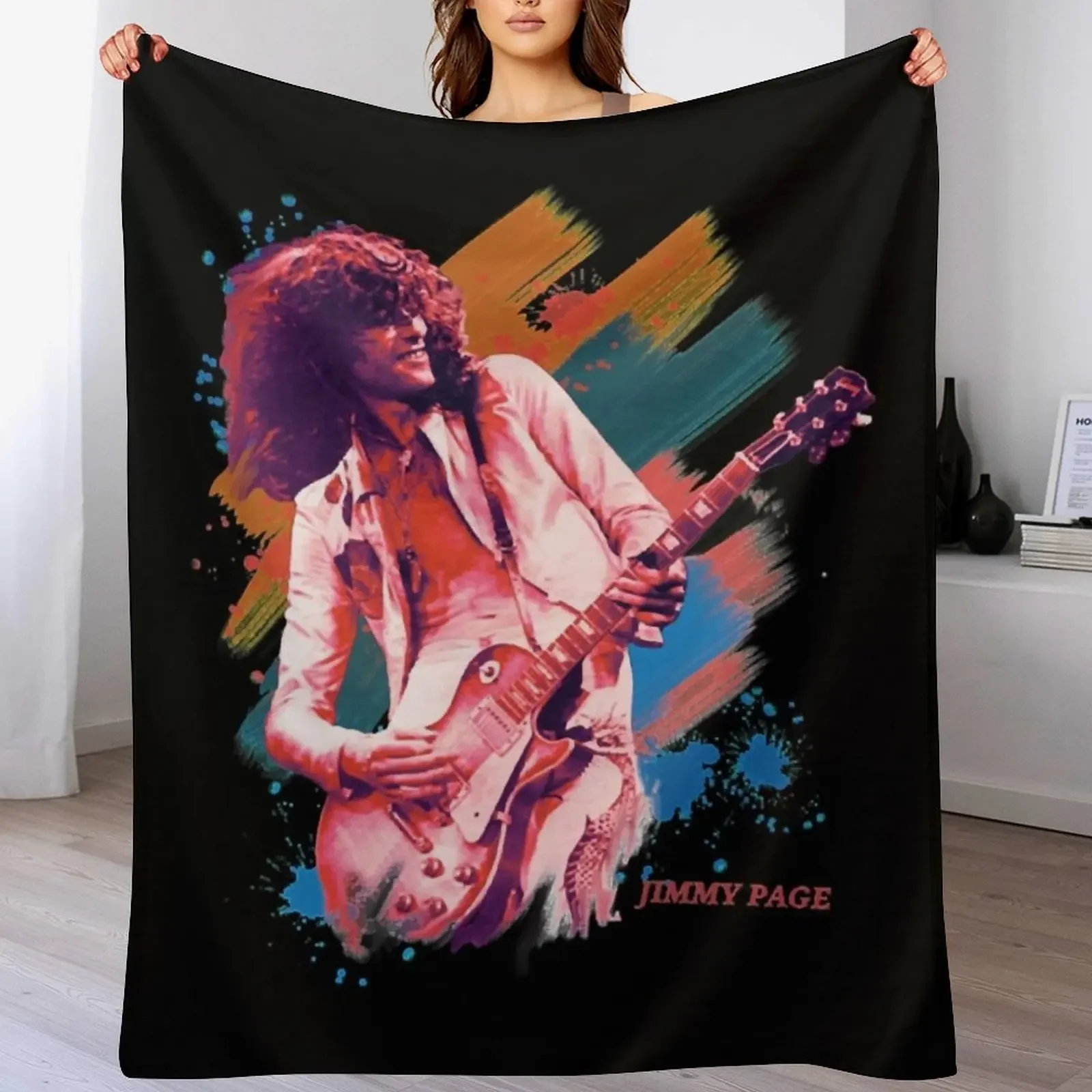 

Jimmy Page on stage Classic T-Shirt Throw Blanket heavy to sleep christmas decoration Quilt Custom Blankets