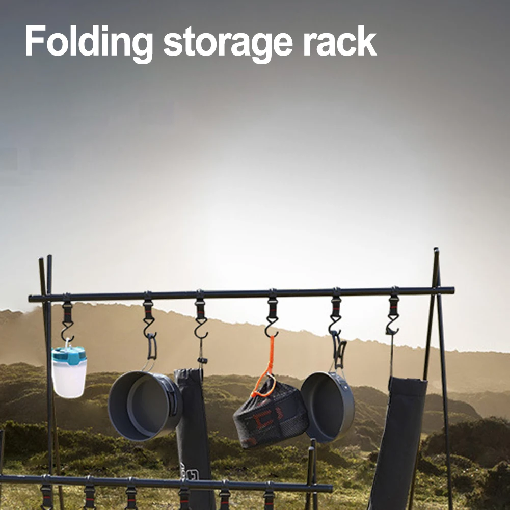 

Compact Storage Rack Outdoor Camping Rack Quick Installation Guide Reinforced Plastic Steel Hooks Compact Outdoor Storage Rack