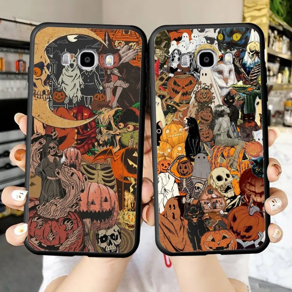 October Fall Halloween Spooky Pumpkin Phone Case For Samsung J 7 plus 7core J7 neo J6 plus prime J6 J4 J5 Mobile Cover