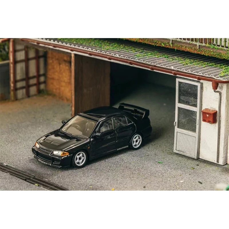 PreSale TW 1:64 Lancer GSR Evolution III Black Diecast Diorama Car Model Collection Miniature Toys Tarmac Works