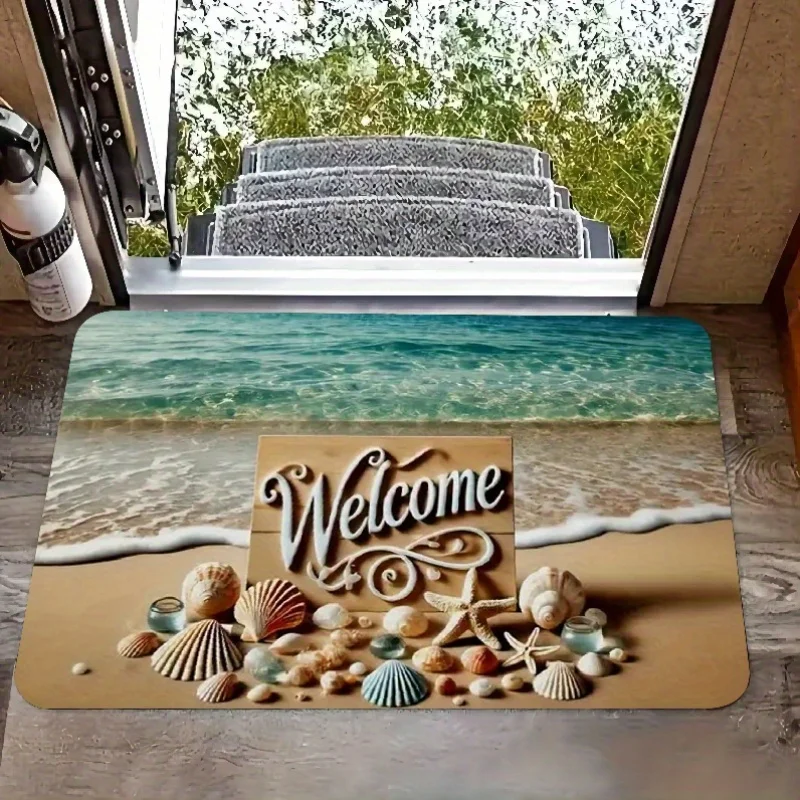 Romantic Blue Dolphin Rose Bath Mat Sunset Ocean Sea Wave Print Non Slip Absorbent Quick Dry Bathroom Shower Entry Floor Rug