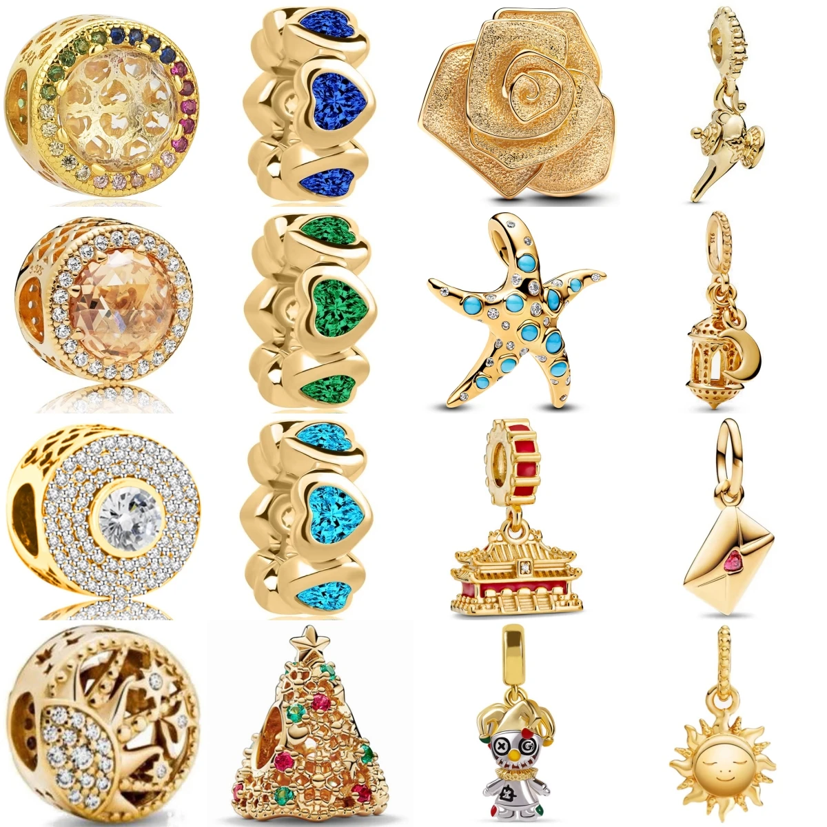 

Новый оригинальный 925 посеребренный золотой цвет морская звезда клоун кулон из бисера подвески для ожерелья DIY браслет женские ювелирные изделия подарок