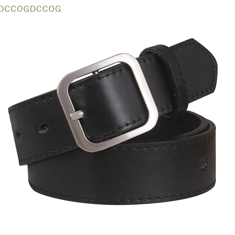 1Pc ceinture en cuir PU pour femmes boucle carrée boucle ardillon jean ceinture dames ceinture femme ceinture