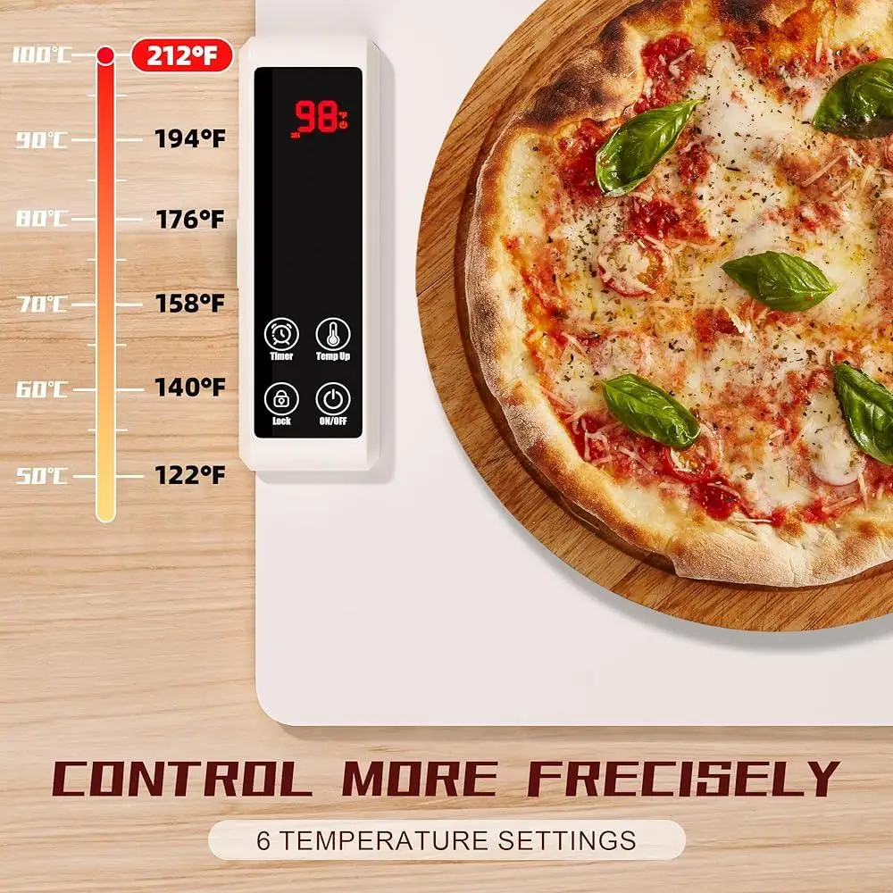 Foldable Electric Warming Tray Food Heating Mat with 6 Temperature Settings 5 Timer Options Portable Kitchen Essential