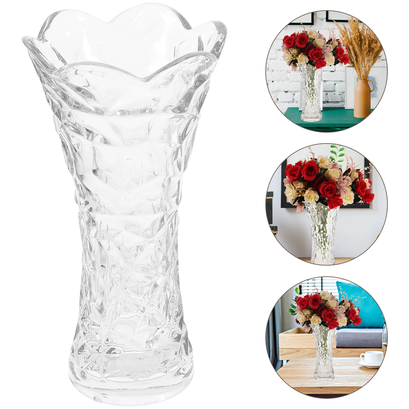 

Decorative Glass Vase for Flowers Fresh Or Silk Floral Arrangement Display Bottle Home Hotel Window Sill Decor Flower Vase
