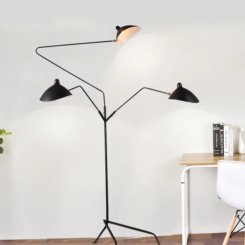 

French Designer Floor Lamp with Tripod Stand Light Fixture for Bedroom Living Room