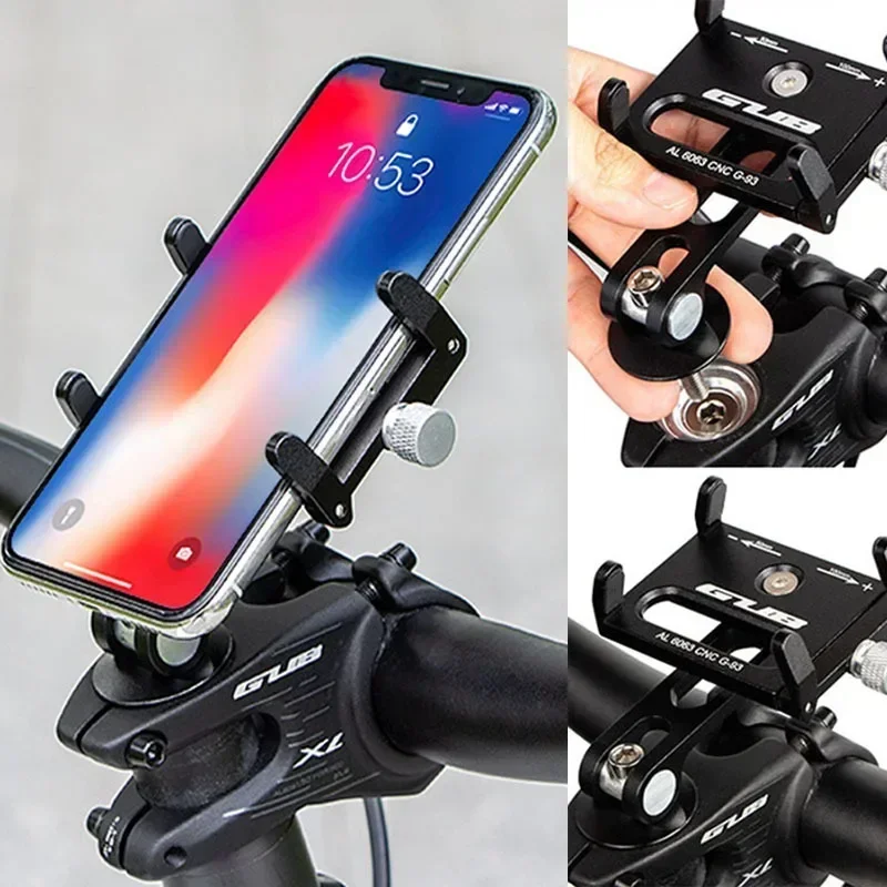 

Aluminum Alloy Bike Phone Holder Adjustable Bicycle Mobile Phone Stand Non-Slip Cycling Phone Bracket Bicycle Accessories