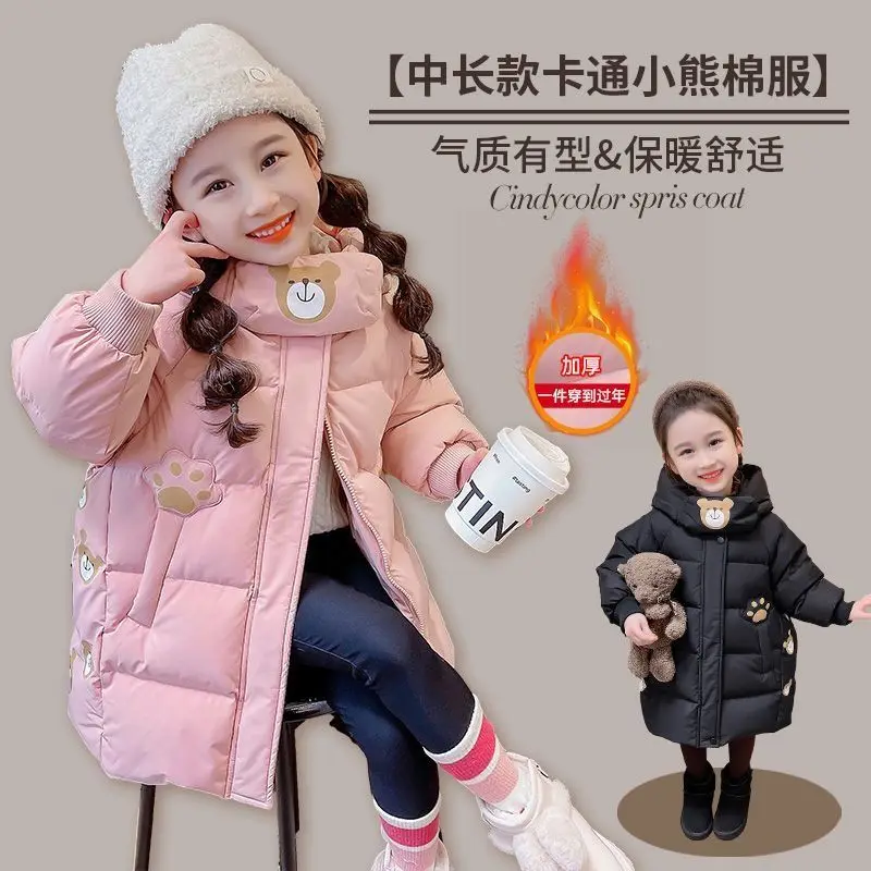 أطفال معطف الشتاء الفتيات القطن مبطن السترات سميكة الدافئة مقاوم للماء لامعة مقنعين معاطف الأطفال ملابس خارجية سترة في سن المراهقة