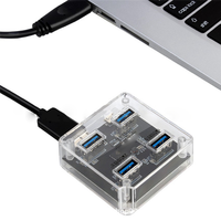 ABRJ-USB 3.0 Hub 4 Port Expansion Drive Free With Power Supply Interface 5Gbps High Speed Transmission With 50Cm Data Cable