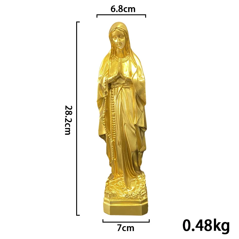 Unsere Liebe Frau von Lourdes, Gesegnete Jungfrau Maria, Katholisches religiöses Geschenk, Harzfigur, Statue, Heilige Heimdekoration, Weihnachtsdekoration – Detail 3
