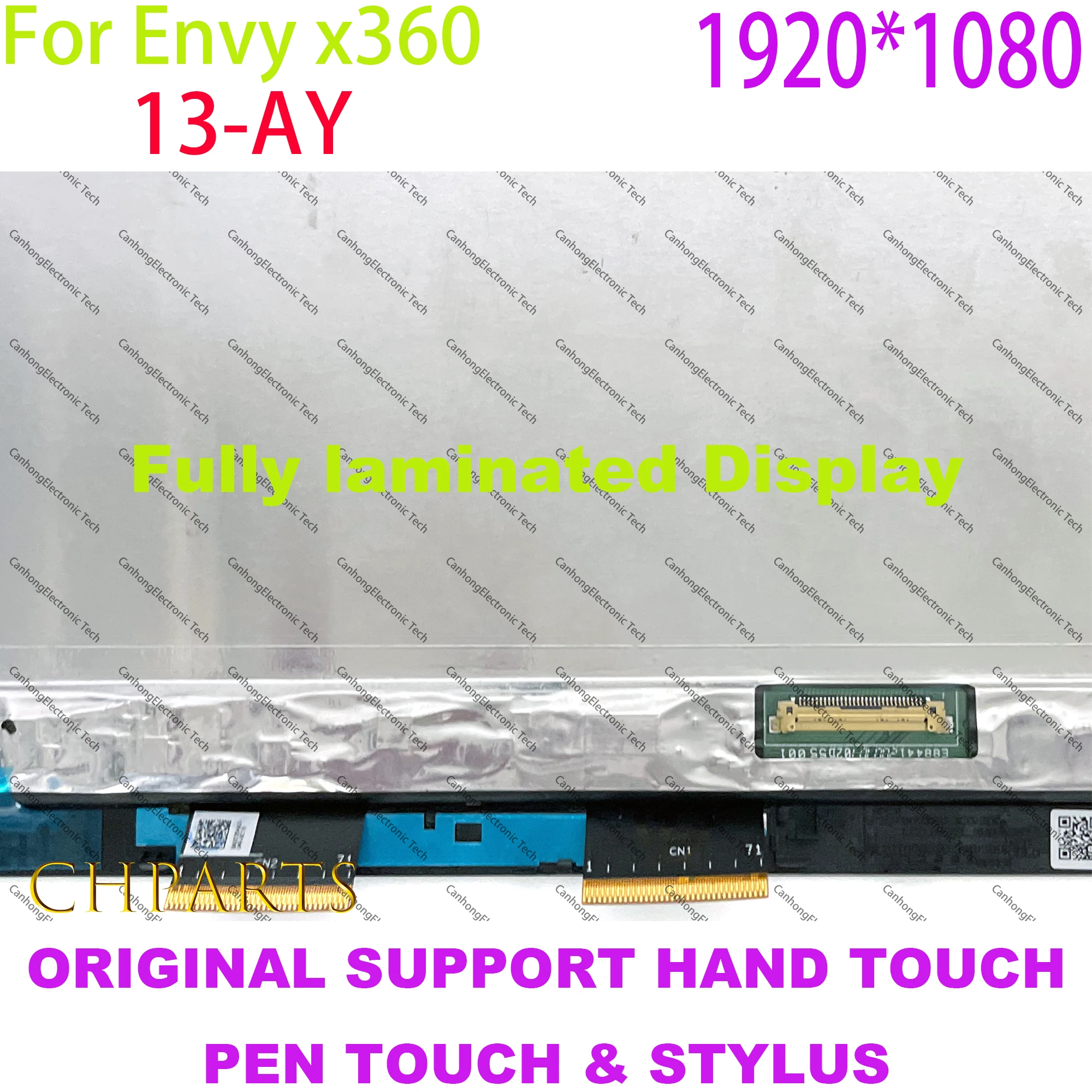 Imagem -05 - para hp Envy X360 13-ay 13-ay0067nr 13-ay0504sa Nv133fhm-n5t Nv133fhm-a1a B140hat04.1 Lcd Assembléia Digitador da Tela de Toque 13.3