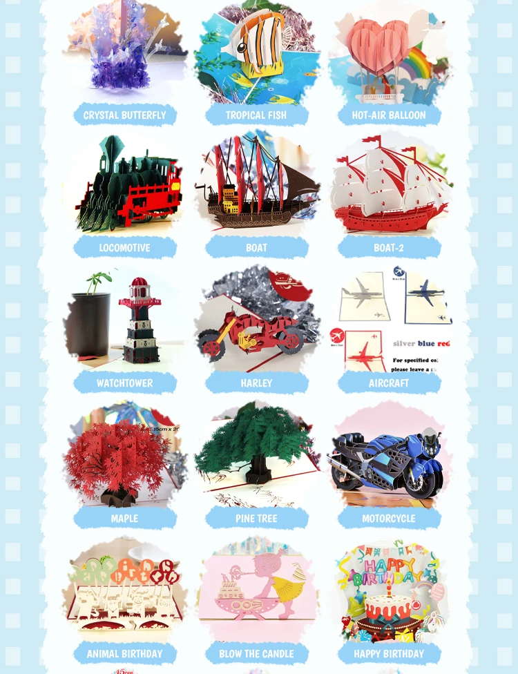 Neue 3D-Pop-UP-Einladungen „Happy Birthday“, Grußkarten, Geschenkpostkarte für Kinder, Kuchen, Klavier, Miniaturen, anpassbare Dankeskarte – Detail 4