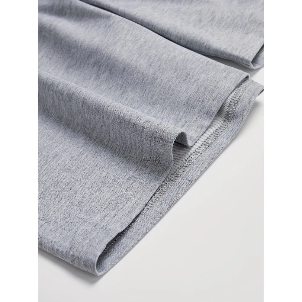 メンズ ライトグレー 通気性 スポーツ ショーツ、多機能 カジュアル 四季対応 ショーツ、伸縮性ウエストバンドとドローストリング付き