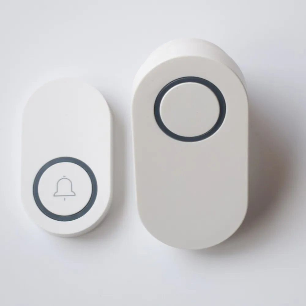 Waterproof Wireless Doorbell QX-009 LED Light  Home Calling Bell Remote Ring 60 Chimes 4 Volumes EU Plug AC 110-240V