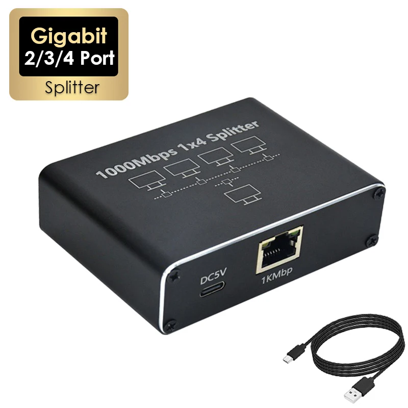 

Гигабитный Ethernet-сплиттер от 1 до 2/3/4 RJ45 LAN 1000 Мбит/с Интернет-адаптер для компьютера/ступицы/переключателя/маршрутизатора/приставки для телеприставки/цифрового телевизора