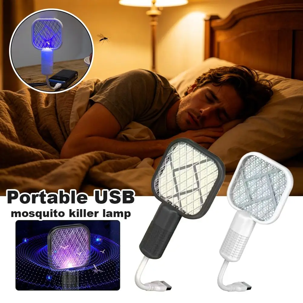USB Low Power UV Mosquito Killer Lamp 2 in 1 Electric Swatter Portable Indoor Outdoor Picnic Silent Safe Home Supplies