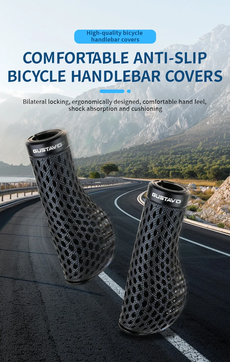 GUSTAVO 3D-gedruckte Fahrradgriffe, Stoßdämpfung, Mountainbike-Lenkerabdeckung, MTB-Griff + Expansionsschraube – Detail 4