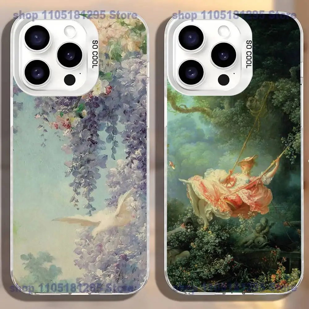 

Renaissance Art Painting Phone Case For iPhone17,16,15,14,13,12,11,Mini,Pro,SE,MAX,plus,White Matte Shockproof Cover