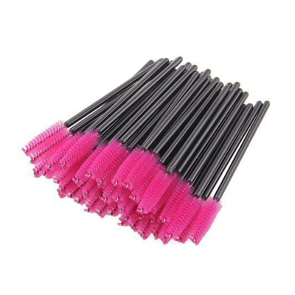 50 pezzi pennelli per ciglia premium bacchette per mascara usa e getta senza agglomeramento bacchette per mascara usa e getta rosa rossa spazzola per ciglia