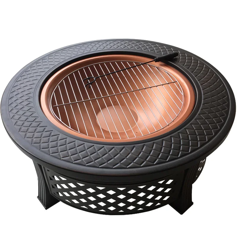 Outdoor Barbecue Stove Charcoal Brazier  Table Home Indoor Fire Basin Wood   Patio