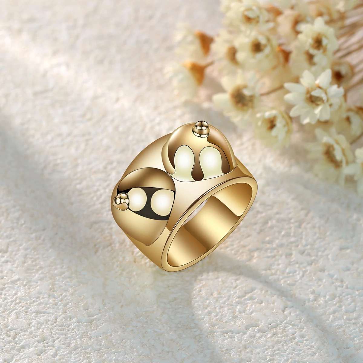 Kinitial Stainless Steel Jewelry Minimalist Breast Shape Rings For Women Bagues Hip Hop Jewelry Geometric Knuckle Finger Rings