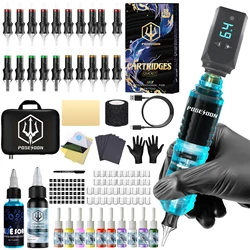Tattoo Kit POSEIDON V5 High Power Tattoo Pen Kit For Permanent Makeup Tattoo Machine Kit Blue Tattoo Power Supply Tattoo Gun Kit