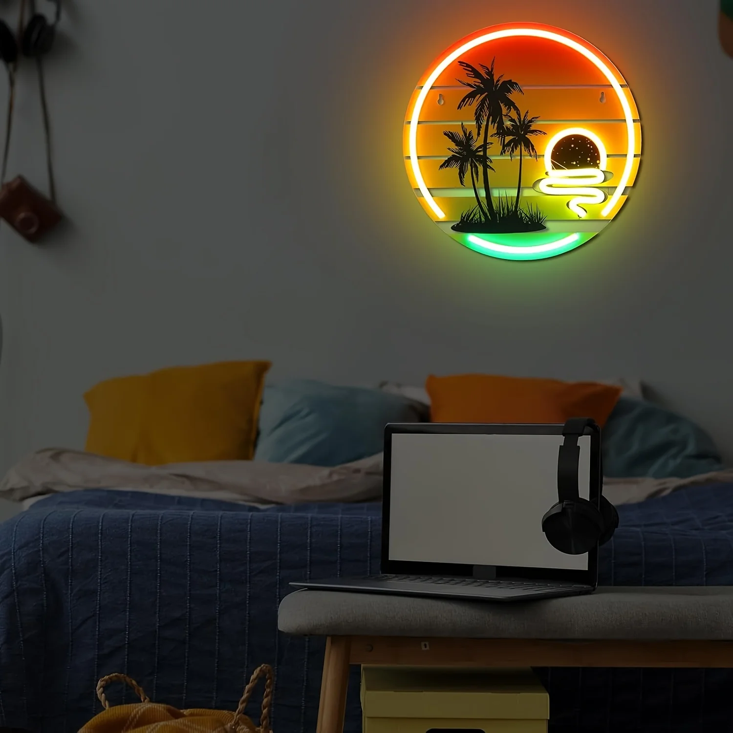 Tropical Sunset Neon Light LED Neon Sign for Bedroom Bar Beach Themed Restaurant Party Home Decor USB Power Gift for Friend