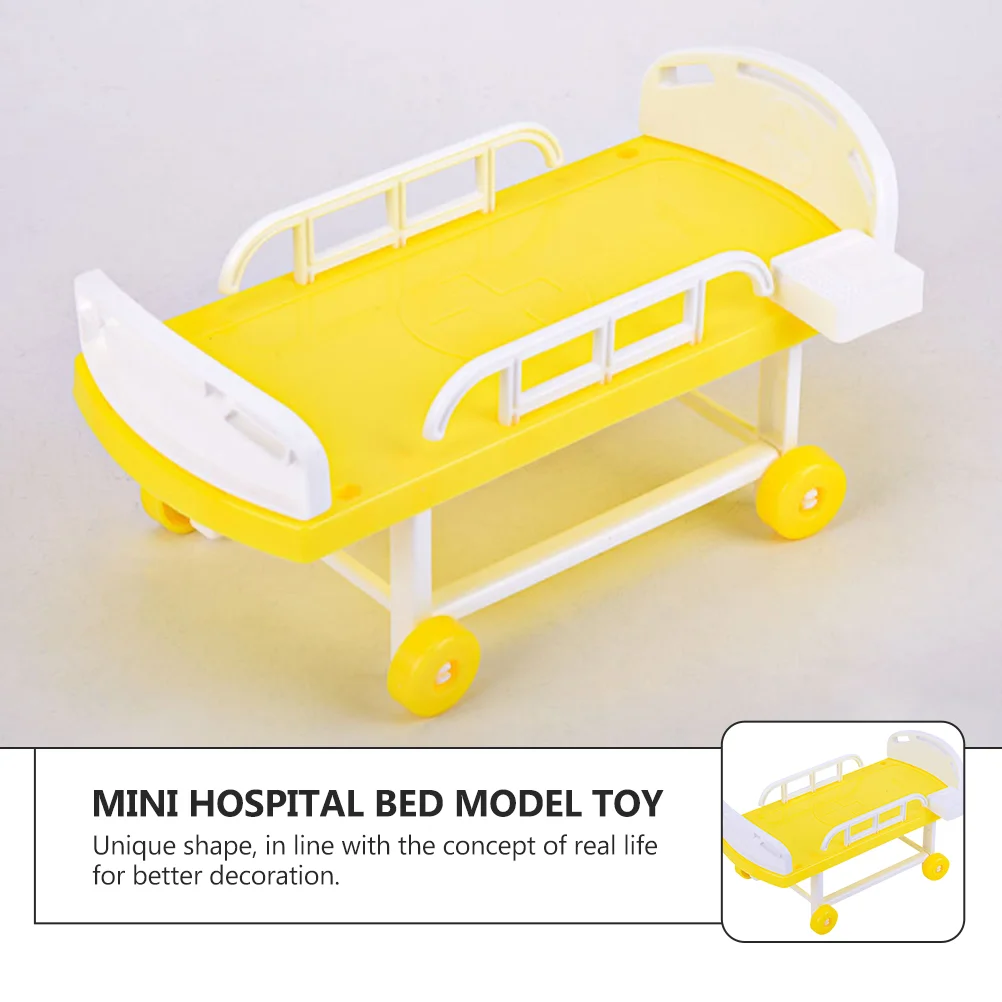 Simulated Medical Bed Kids Toys Mini House Decor Playing Doctor Tool Nurse Game Supplies Plastic Hospital and Infusion Bottle