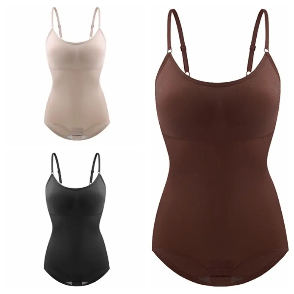 Body modelujące damskie typu stringi z okrągłym dekoltem, kontrolujące brzuch, kompresyjne, podnoszące pośladki, bezszwowe, wyszczuplające, do ćwiczeń.