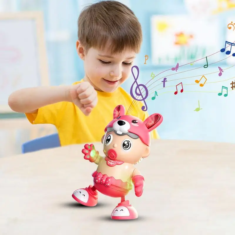 Robot de baile eléctrico para niños, Juguete musical de conejo ligero, baile de música, muñeca de conejo de estrella linda, máquina de baile, juguetes para bebés, regalo para niños