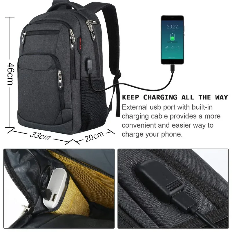 Large Capcity Shoulder Bags for College Student Multifunctional Women Men Travel Business Laptop Backpack Outdoor Sport Rucksack