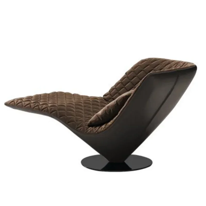 A  Minimalist special-shaped fiberglass single geometric armrest leisure chair  lobby model room lazy recliner