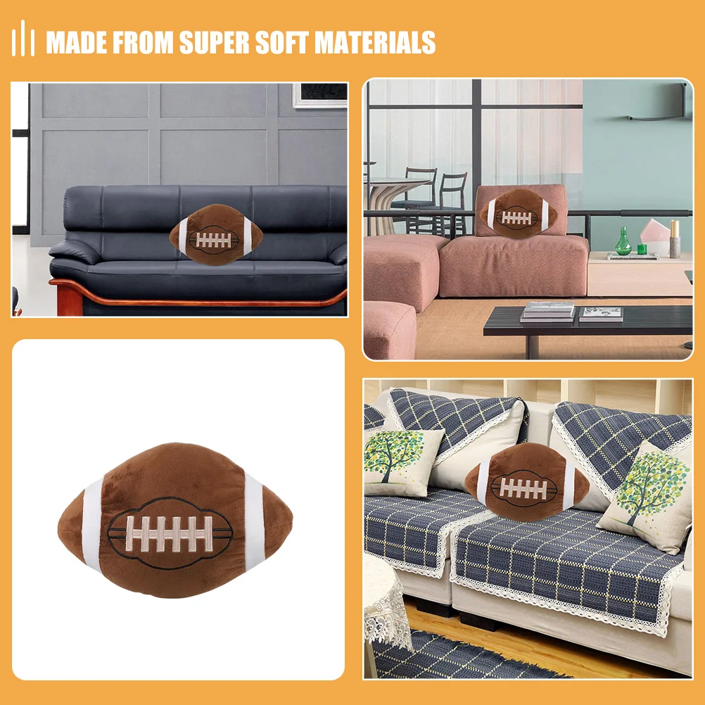 Coussin décoratif réaliste en forme de ballon de sport, pour canapé, cadeau pour Fan de Rugby, oreiller en peluche doux pour décoration de maison, Rugby