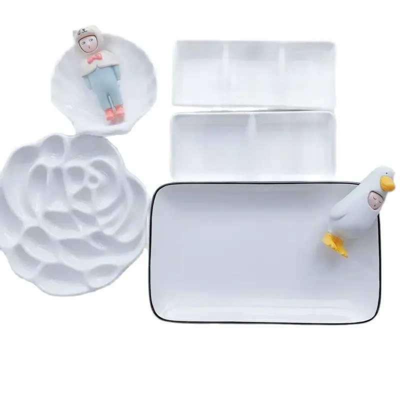 Ceramic Artist palette Watercolor gouache paint ceramic palette white wave rose type palette painting dedicated easy to clean