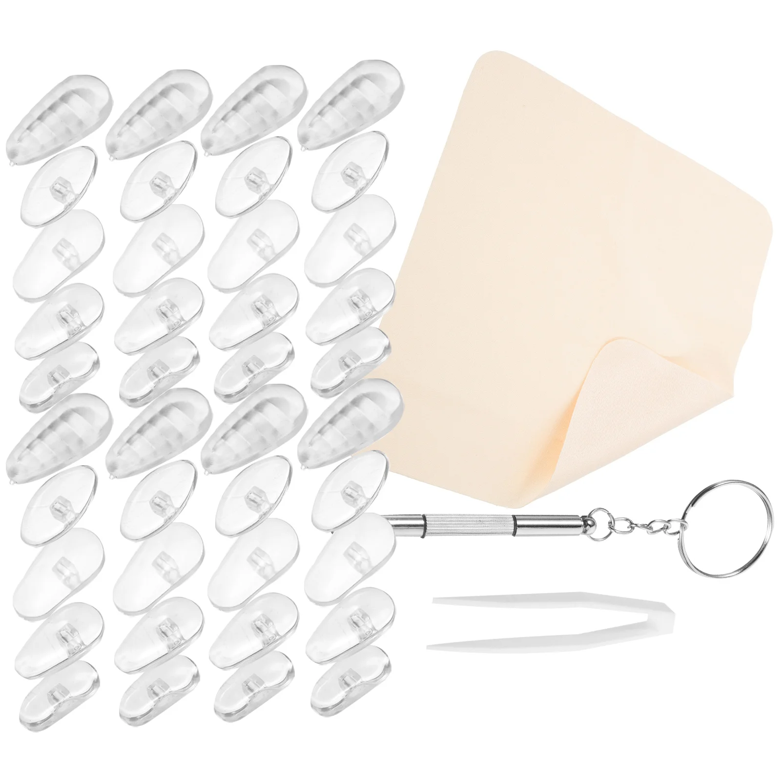 

1 set Glasses Pads Replacement Kit Soft Silicone Cushions Eyeglass Repair Tool Support Pads Anti Slip Comfort Fit Nose Piece For