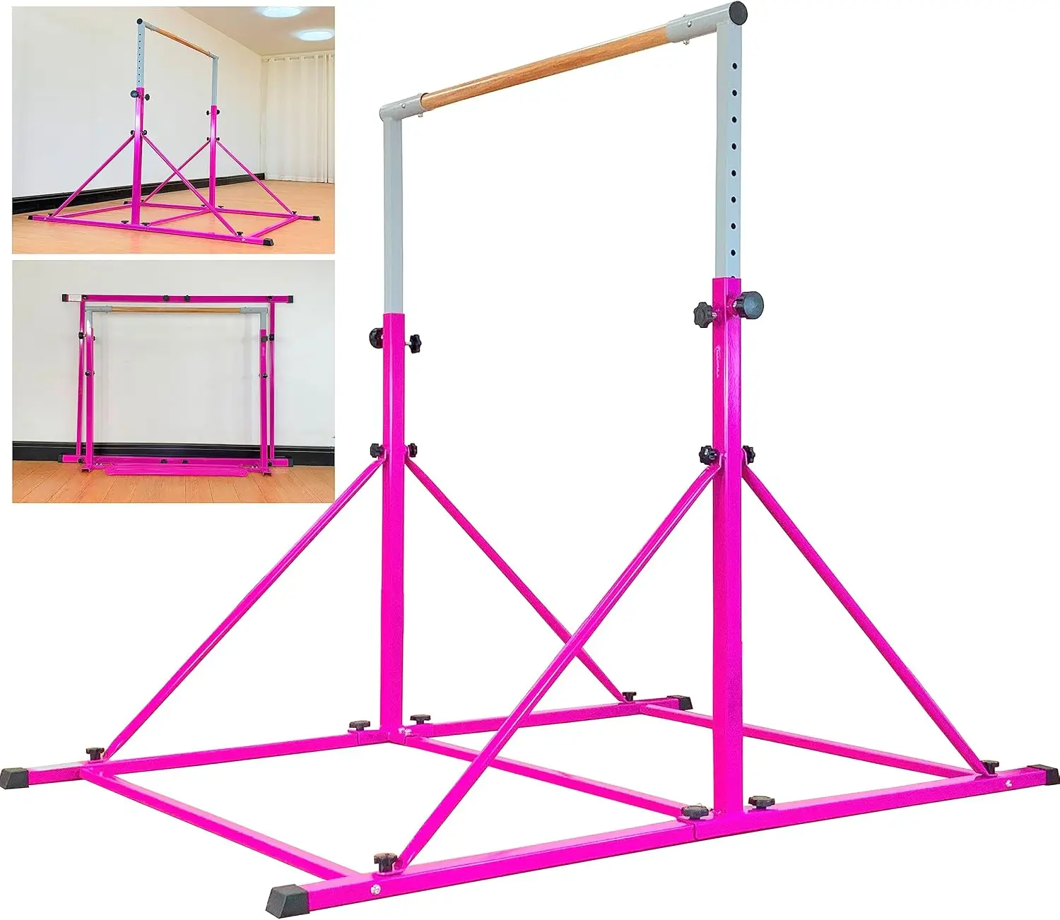 

Bar For Kids and Teenage Ages 3-25, 5 FT / 6 FT Base Length Height, Gymnastic Kip Bar Horizontal Bar