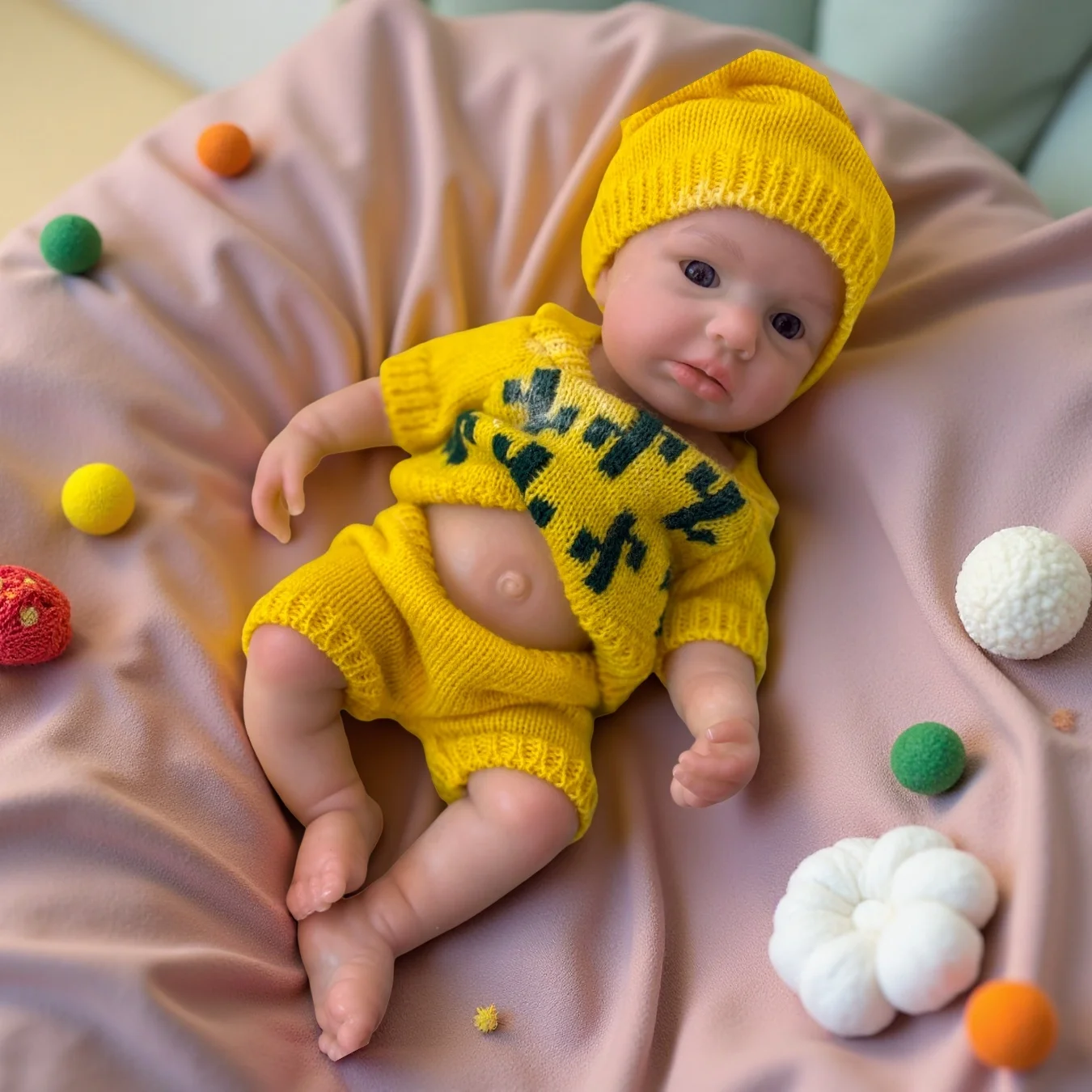 

New 13 inch the mouth can open regenerative girl all-silicon regenerative baby doll is a birthday gift for children, Bebe doll