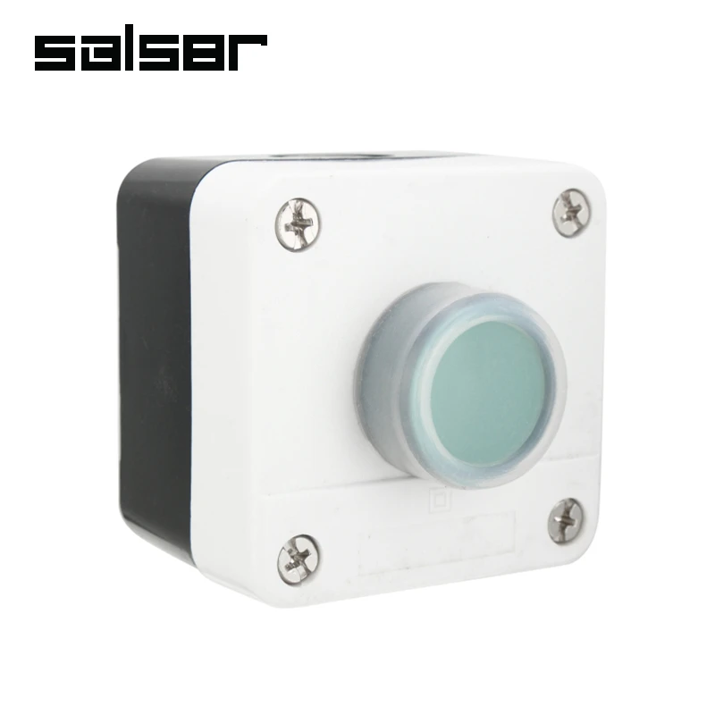 

660V 10A One Green Button Momentary Reset ABS Waterproof Plastic Box Push Button Switch For Gate Opener