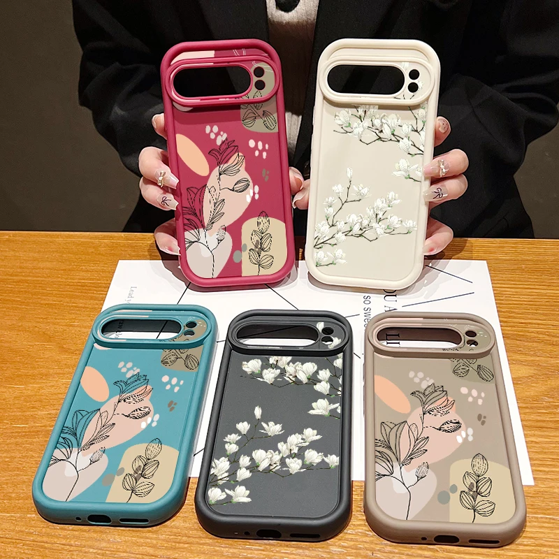 Flowers Pattern Soft TPU Phone Case For Google Pixel 10 9 Pro XL 9A 8A 8 10 Pro 7A Shockproof Silicone Cover For Pixel 7 8 9 Pro