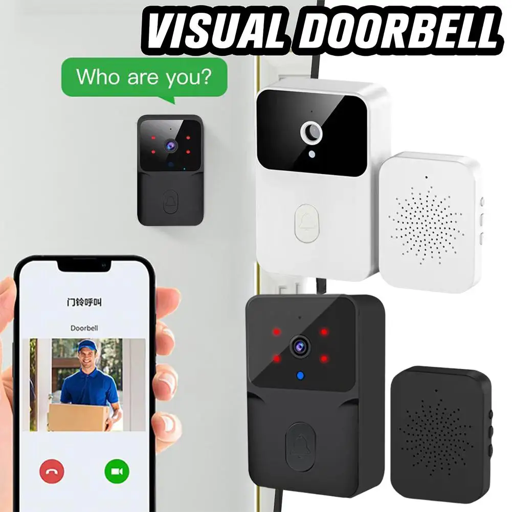 WiFi Video Doorbell Wireless HD Camera PIR Motion Detection IR Alarm Security Smart Home Door Bell WiFi Intercom For Home F6K4