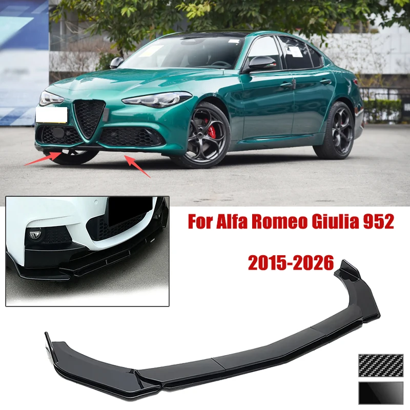 5pcs Front Bumper Shovel For Alfa Romeo Giulia 952 2015-2026 Spoiler Front Bumper Deflector Anti Scratch Protection Device