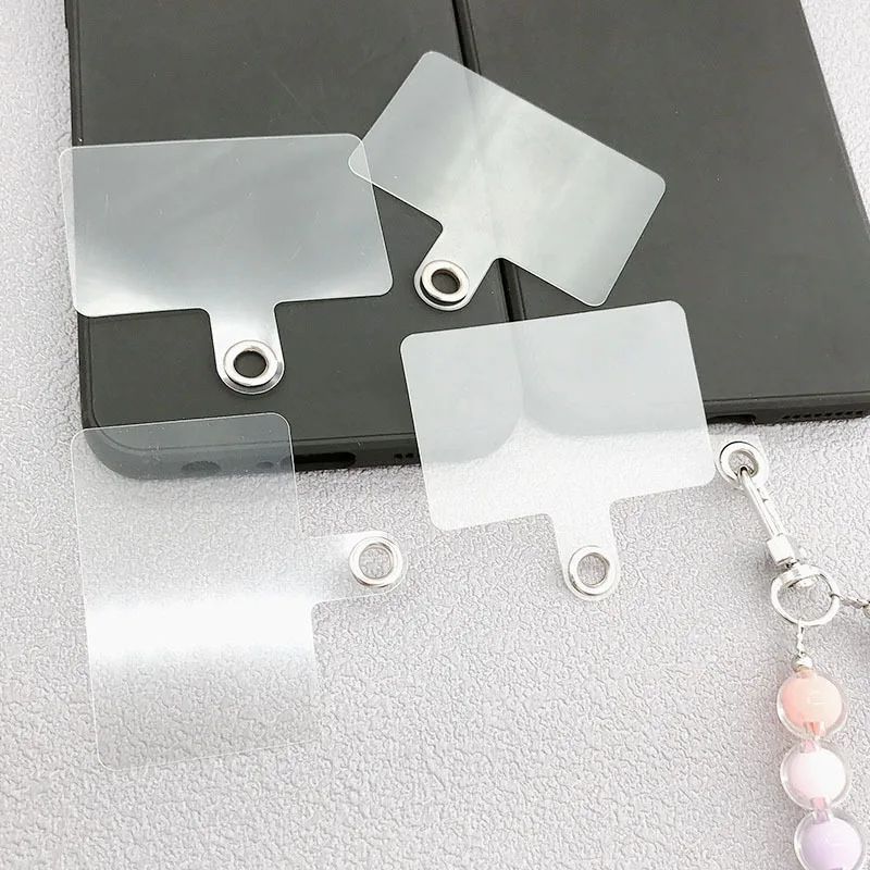 Transparent PVC Phone Lanyard Tab Universal Back Strap Patch Crossbody Insert Piece Clear Rope Connector for Smartphone Case