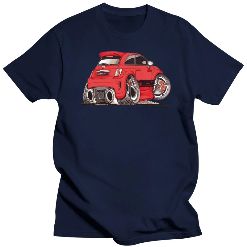 2019 Newest 100% Cotton Brand New T-Shirts  Classic Car Fans 500 Abarth Printed Koolart Cartoon White Tshirt Homme