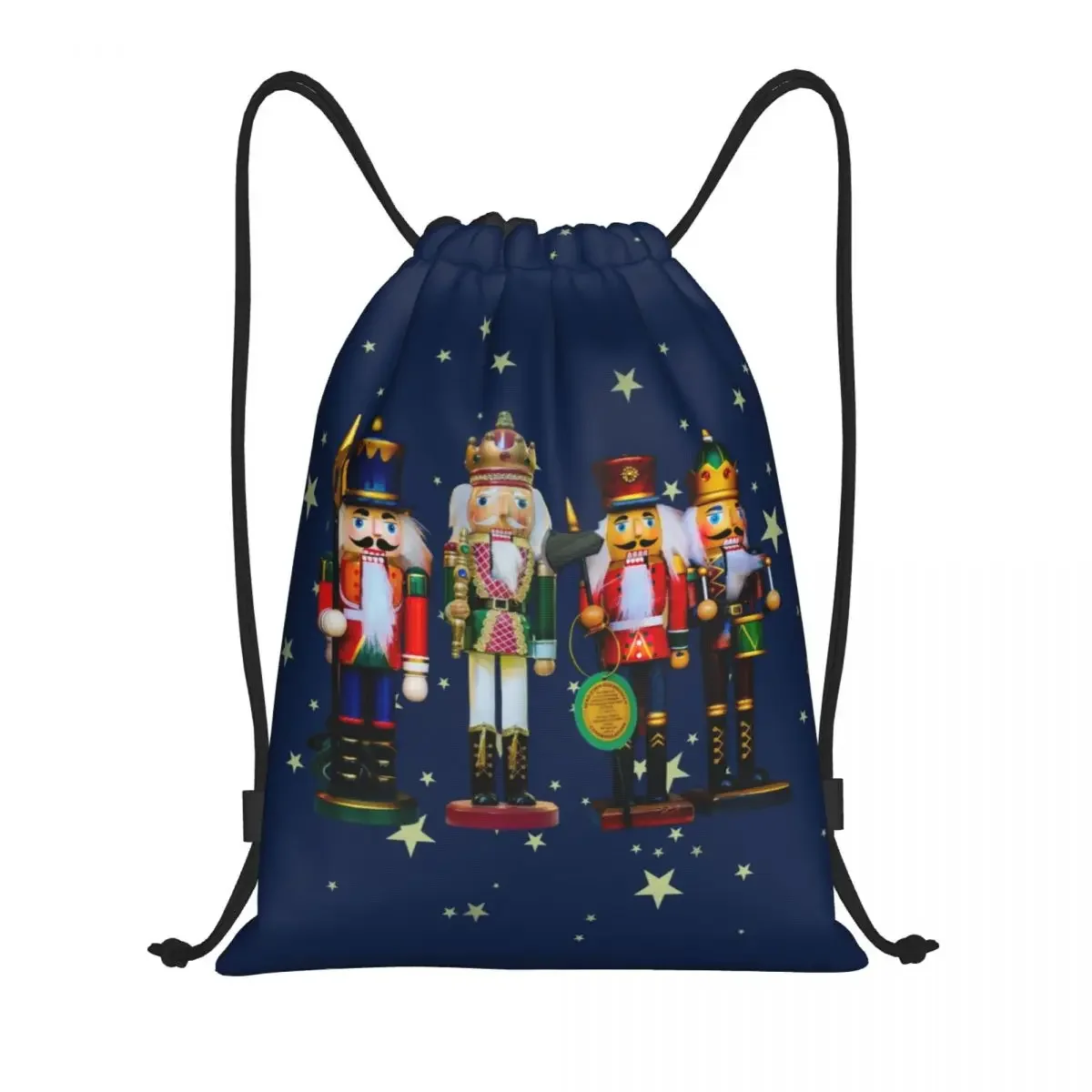 Holiday Nutcrackers Drawstring Bags Gym Sports Sackpack Christmas Nutcracker Cartoon Toy Soldier Shopping Storage Backpacks