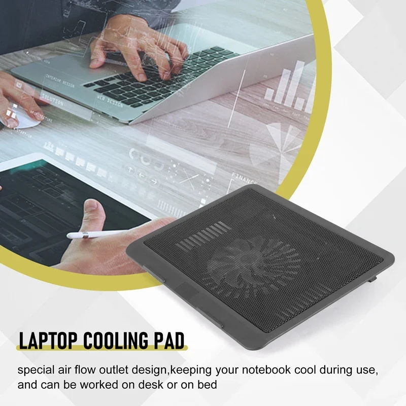 Mute Laptop Cooling Base Strong Winds Universal Tablets Laptop Cooling Pad 14 Inch Large Fan Radiator Laptop Stand Notebook