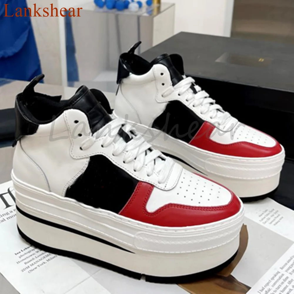 

Женские туфли на толстой подошве, с круглым носком и перекрестной шнуровкой