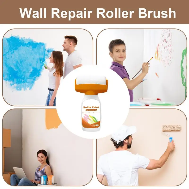 Wall Paint Roller Brush para pequenas áreas, Wall Repair, liso, portátil, branco