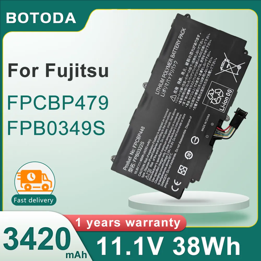 

BOTODA 11.1V 38Wh 3420mAh FPCBP479 FPB0349S laptop battery for Fujitsu Stylistic Q616 Q665 Q738 Q739 series